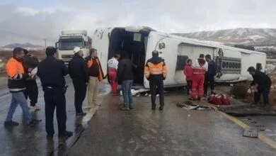 واژگونی اتوبوس در جاده اردبیل + تعداد مصدومان