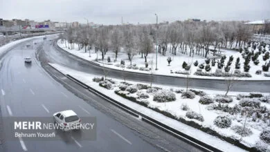 محور کرج-چالوس و آزادراه تهران-شمال بازگشایی شد؛ بارش برف و باران در ۱۱ استان
